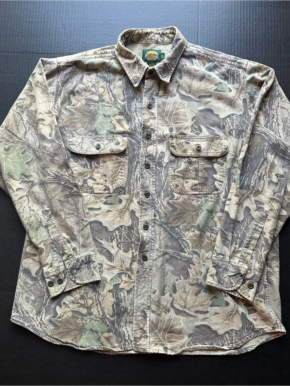 Cabelas Camouflage Long-Sleeve Button Shirt Jacket - Men XL T